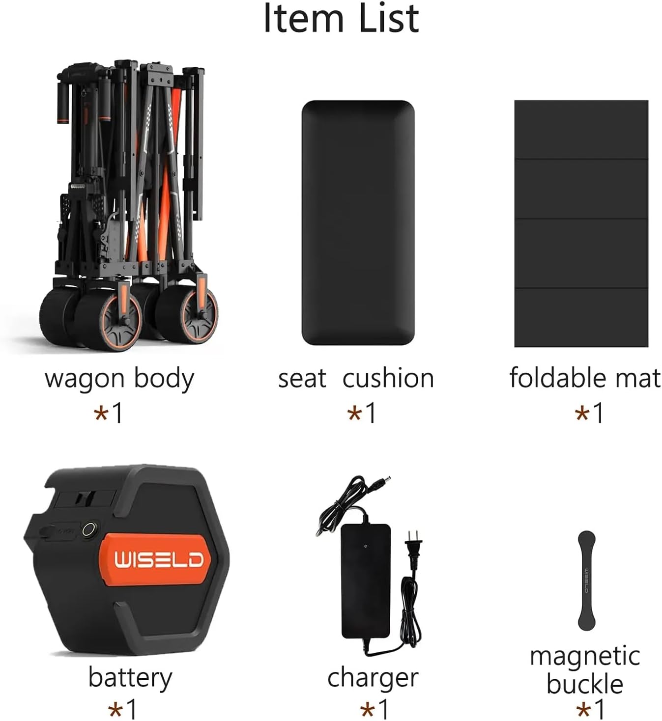 WISELD GT3 Utility Electric Ridable Wagon 4WD