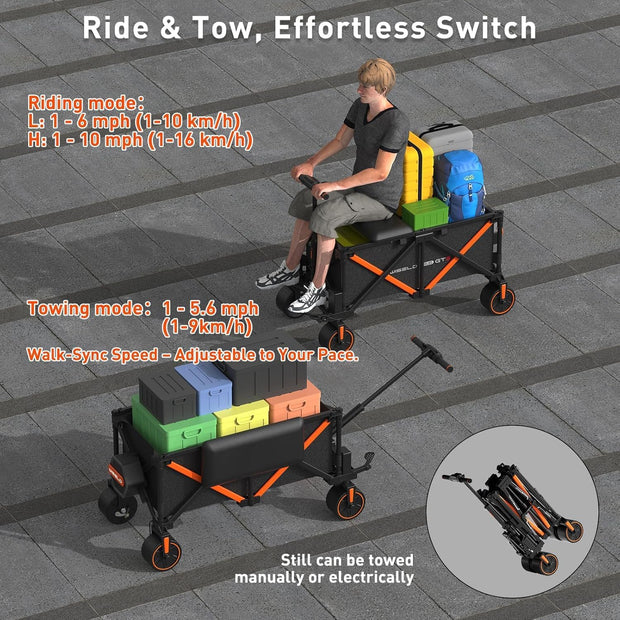 WISELD GT3 Utility Electric Ridable Wagon